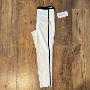 Athleta White Elation 7/8 Leggings with Black Accent